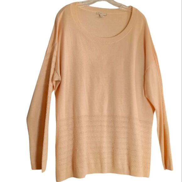Vintage EST 1946 Plus Size Pink Long Sleeve Scoop Neck Sweater 18/20 - Picture 1 of 5